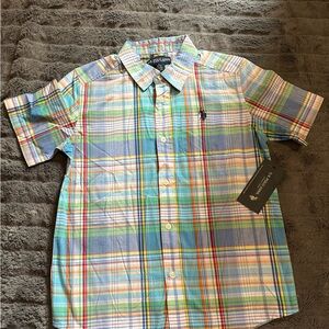 U.S. Polo Assn. Kid’s Multicolor Plaid Button Down Shirt Size L 10/12